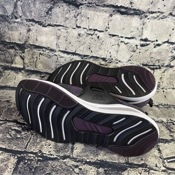 Adidas Fortarun Youth 6 Running Shoe Purple Black Strap Slip-on - Picture 10 of 13